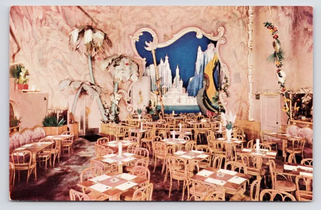 c1960s~Shangri-La Restaurant~Chicago Illinois IL~Baroque Interior~Vtg Postcard