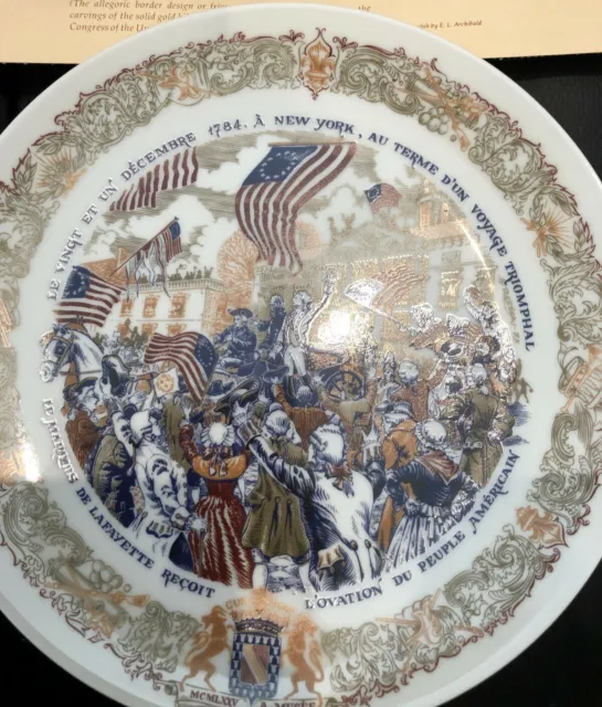 Lafayette Legacy Collection D'Arceau Limoges Plate Story of Lafayette