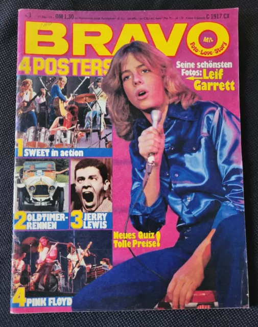 Bravo Magazine, 1978, Nr 1,  German, Leif Garrett, Pink Floyd, Sweet