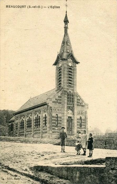 CPA 95 MENUCOURT L'EGLISE (cpa animée)