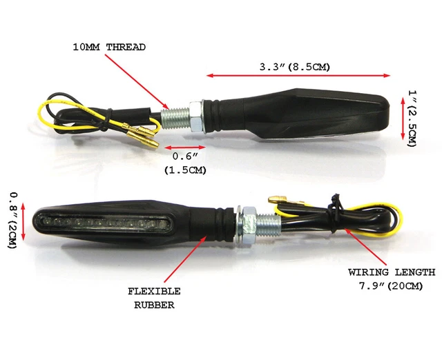Clignotants NEUFS (tige courte) pour Suzuki 750 1100 GSXR 1988 à 1995