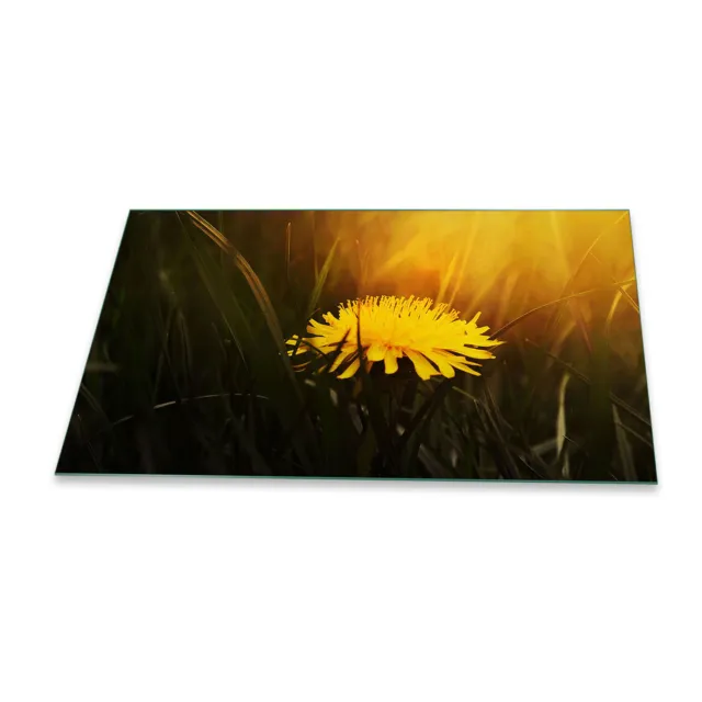 Placa de cubierta de cocina Ceran 90x52 flores cubierta amarilla vidrio protección contra salpicaduras cocina decoración