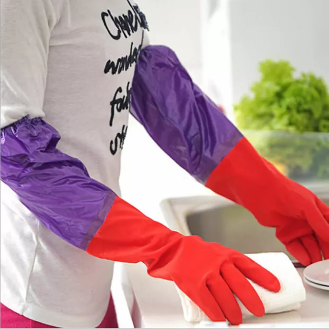 Safety Laundry waterproof Gloves Dish Washing Cleaning Rubber With Cotton