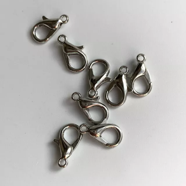 20pcs Lobster Clasps Silver Colour Metal 12x6mm DIY Jewelry Claw Clasp Finding