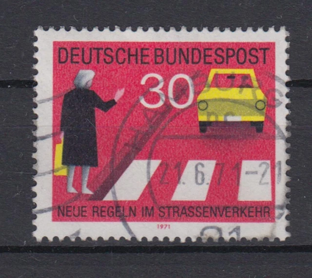 Bund 673 I mit Plattenfehler Neue Regeln im Starßenverkehr 30 Pf gestempelt /5