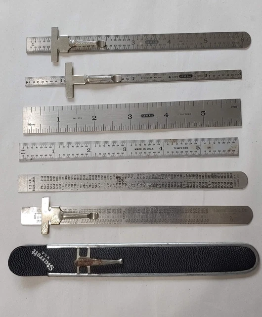 Tempered Steel Rules/Decimal Equivalents - Mix of GENERAL and Unbranded