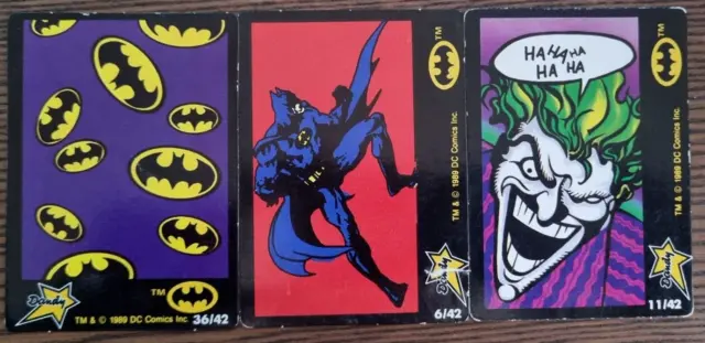 Dc Comics Batman Dandy Stickers Bubble Gum Cards 1989 Australian Release X3