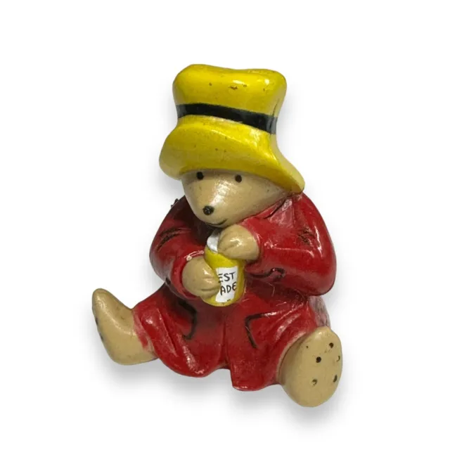 VTG 1982-84 Paddington Bear Rubber Figurine Drinking Can Red Jacket Eden Hartoy