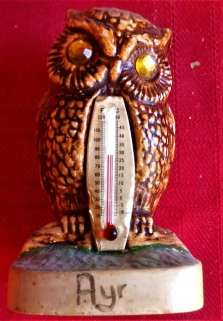 Early Vintage Manor Ware- AYR - OWL THERMOMETER