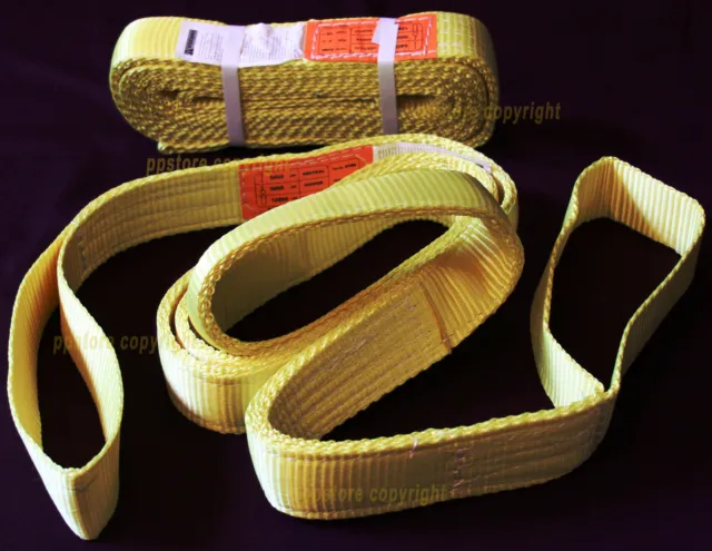 TWO (2x) EE2-902 10ft 2 Ply Polyester Web Lifting Sling 2"x10' Lifting Tow Strap