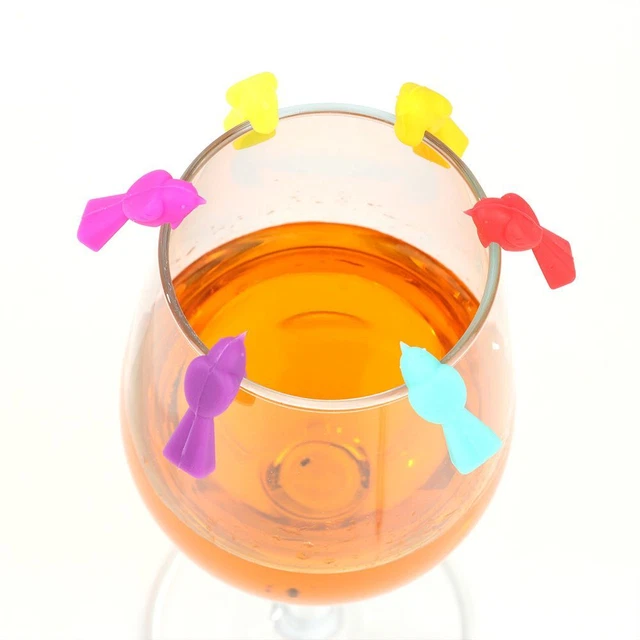 Identificador de copa de bebida marcadores de etiqueta de vaso de vino vidrio de silicona reconocidor