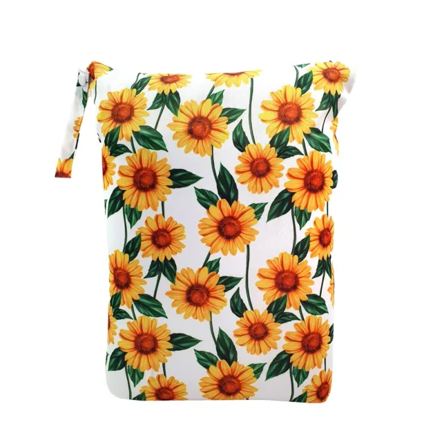 Reusable Baby Cloth Diaper Nappy Wet & Dry Bag Sunflower Field 2