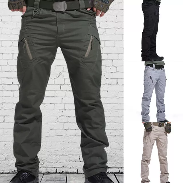 Uomo Cargo Pantaloni Militari Chino Abbigliamento da Lavoro Cotone Jeans Taglia