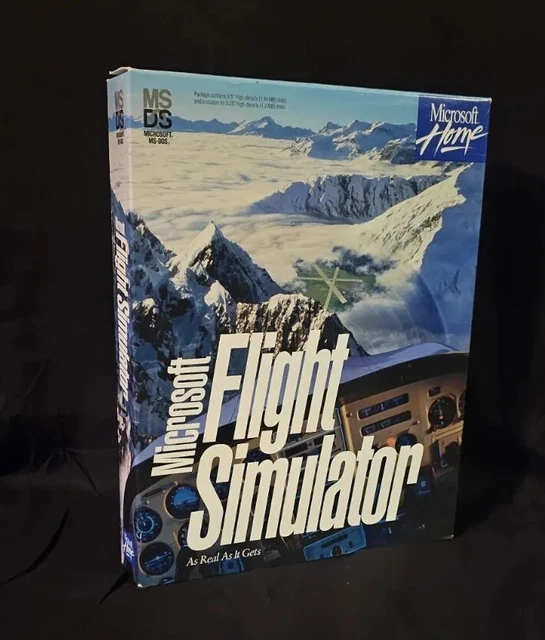 RETRO PC GAME Microsoft Flight Simulator MSDOS Floppy Disk Box 3.5