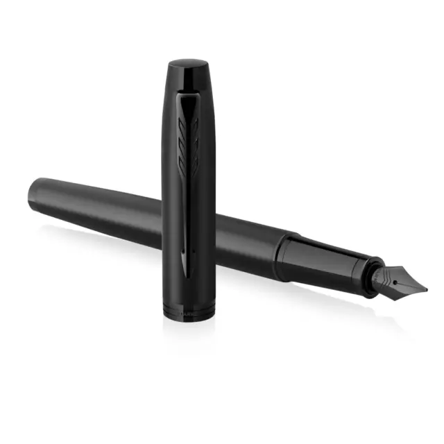 PARKER IM Achromatic Fountain Pen Matt Black PVD Medium Nib 2127742 3