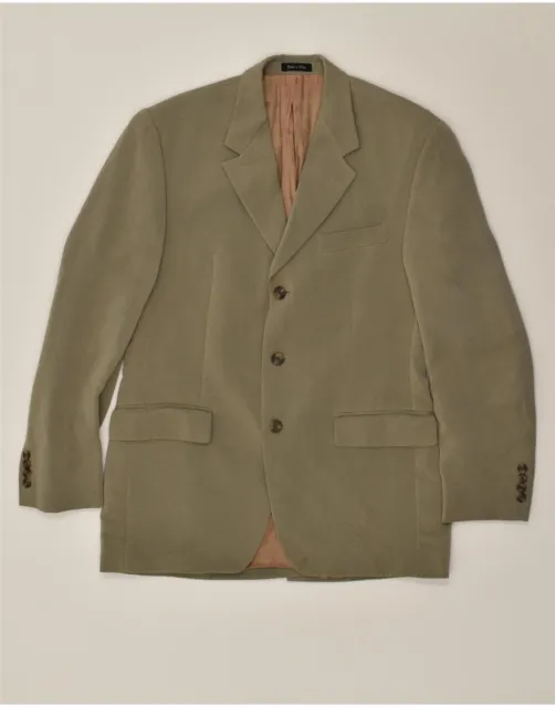 CHAPS Mens 3 Button Blazer Jacket UK 38 Medium Khaki Rayon YB15