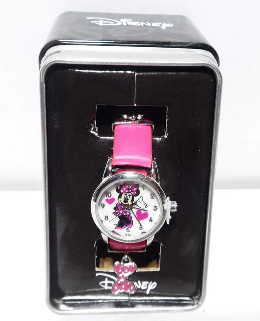 Disney Minney Mouse Women's/Girl's Pink Wristwatch W/ Hearts And A Bow ***