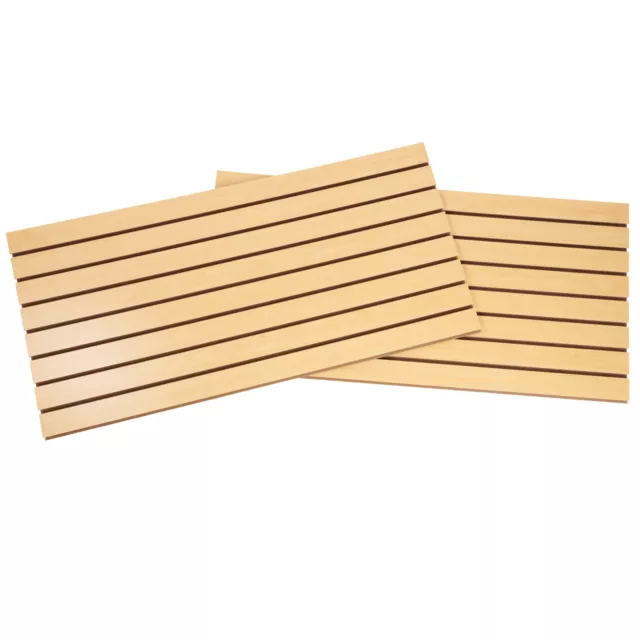 4 ft x 2 ft Horizontal Maple Slatwall Easy Panels (24"H x 48"L) - Pack of 2