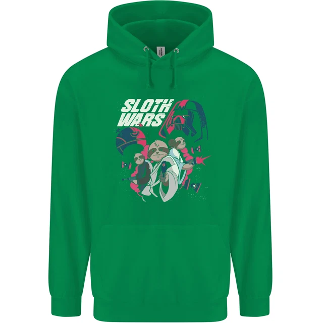 Felpa con cappuccio Sloth Wars divertente parodia TV e film da uomo 80% cotone 9