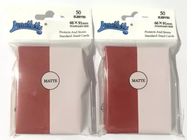 100 Matte Red Color Lenayuyu CCG MTG Pokemon Gaming Card Sleeves 66x91mm