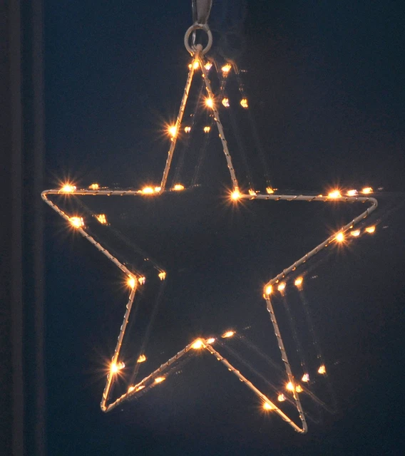 Fensterbild Stern 16 LED - warmweiß - Fensterdeko Fenster Silhouette beleuchtet