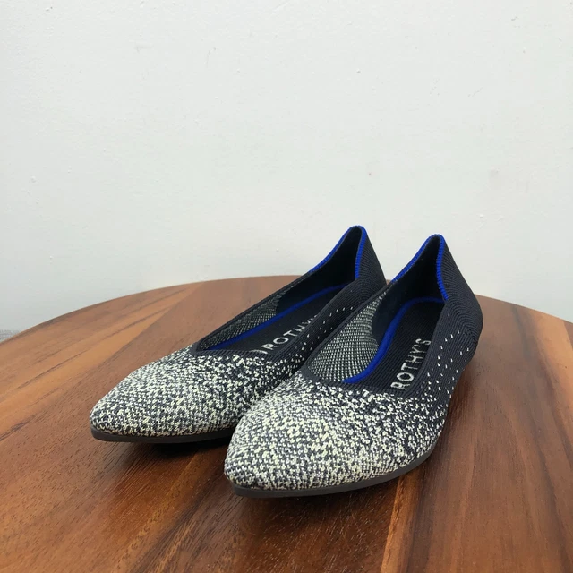ROTHYS ROTHY S RARE Midnight metallic herringbone round toe flat