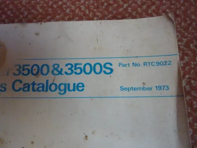 ROVER P6 3500 /  3500S  & NADA   Parts catalogue.  GENUINE.  Sept   1973 issue. 2
