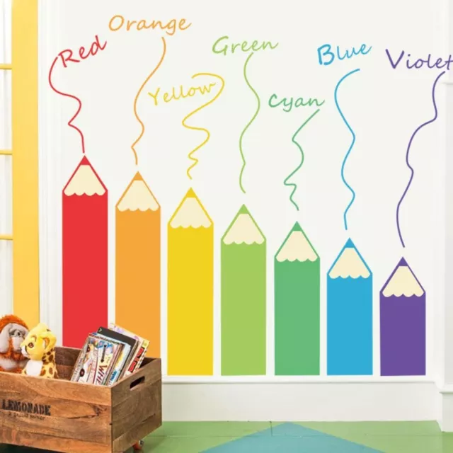 Waterproof Colored Pencil Wall Sticker Watercolor Pencil Sticker  Room