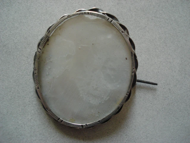Broche Ancienne Porte-photo En Argent Sterling - Pièce Vintage