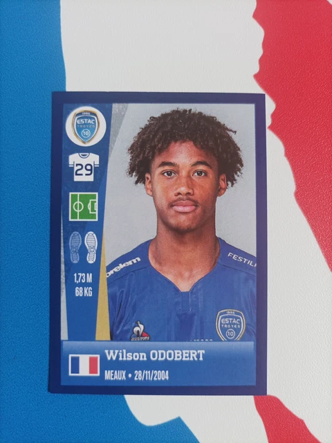 Panini Foot 2023 – Autocollant Rookie Wilson Odobert (Troyes) #351 Sous Toploader – Édition Originale Et Brillante