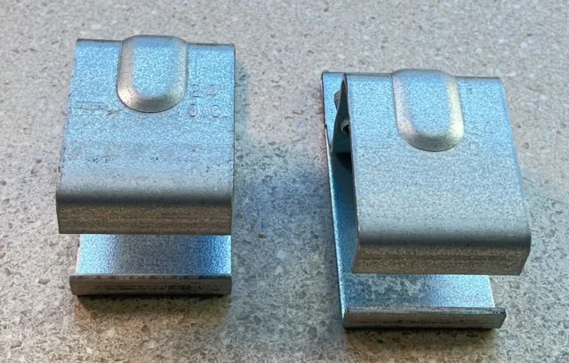 E862~ 2 Stanley N104-380 Galvanized Steel Rail Splice Brackets 2-1/4" Wide