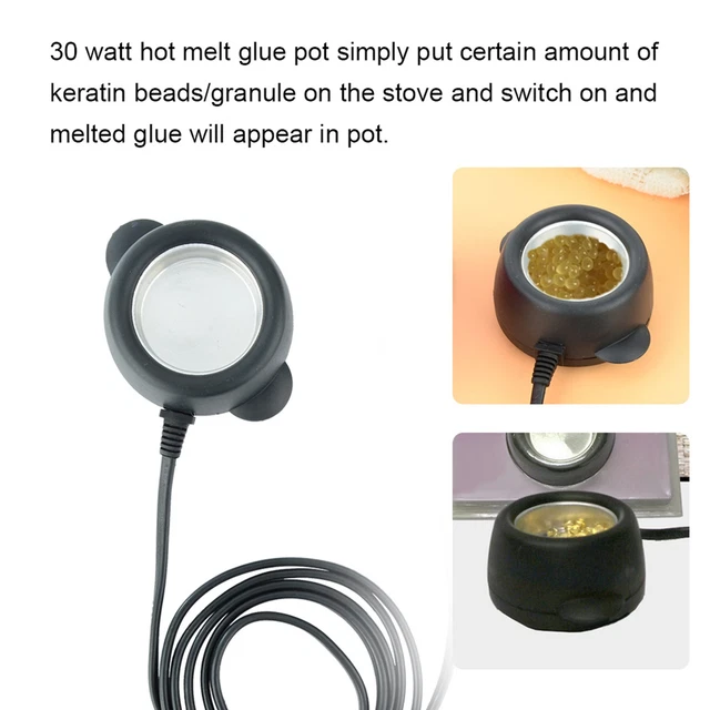 30W Mini Pot Melting Glue Pot Glue Stove DIY Hair Extension Repair Tools BS3