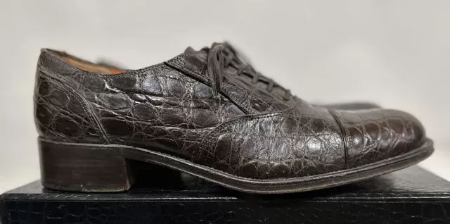 Fratelli Rossetti Crocodile Brogues Brown Shoes 40 EU 8 US Made in Italy
