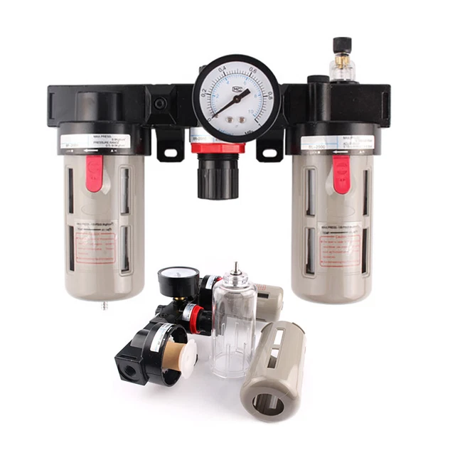 Druckluft Filter Wartungseinheit Druckminderer Regler für Kompressor 1/4" - 1/2"
