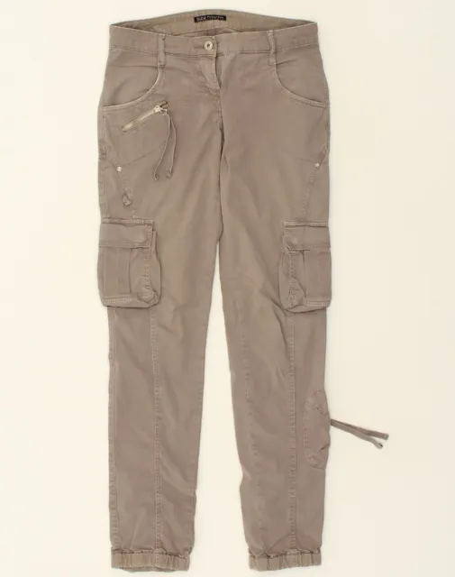 PATRIZIA PEPE Womens Slim Cargo Trousers IT 40 Small W29 L30 Beige Cotton WH06