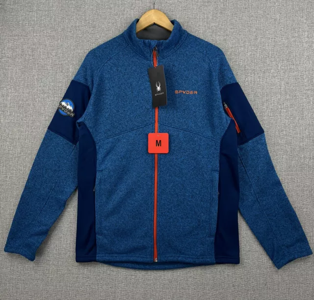 Spyder Fleece Empire Jacket Mens  Blue Accents Full Zip Pockets Size M , L NWT