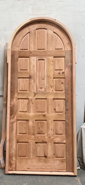 Solid wood alder oak mahogany birch maple custom arched door U choose size 2