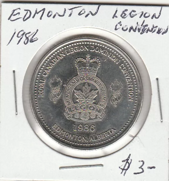 Edmonton, AB 1986 Royal Cdn. Legion Dominion Convention Medallion