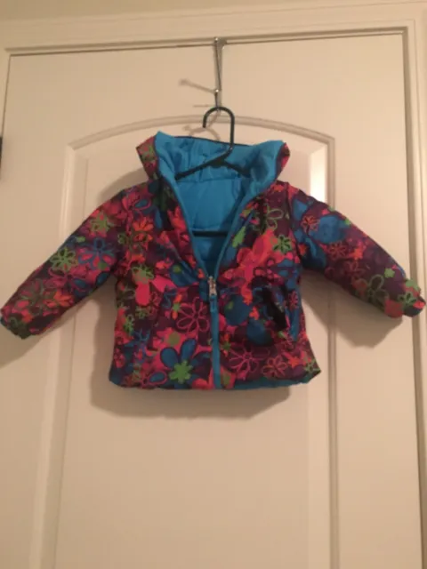 Pacific Trail Toddler Girls Floral Print Zip-Up Coat Size 2T