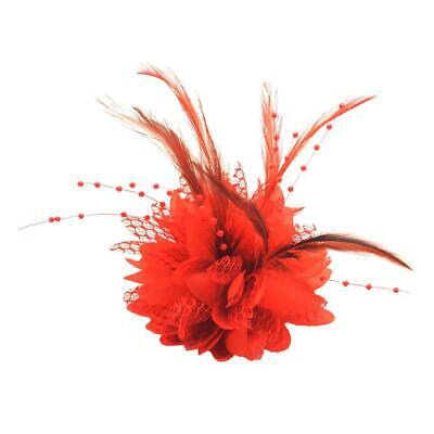 Flor de pluma pinzas para el cabello broche corsage novia boda fiesta joyería para el cabello