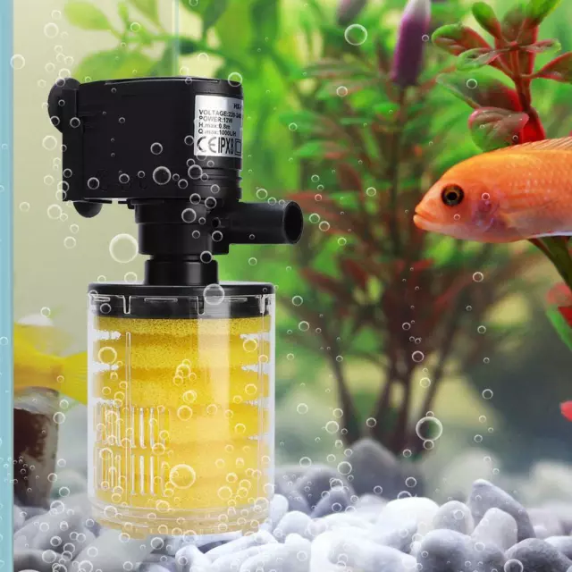 3 in 1 Aquarium Fish Tank Internal Submersible Filtration Pump Water Filter Pump