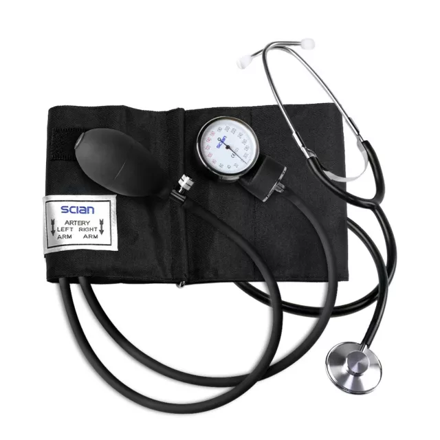 Scian Aneroid Sphygmomanometer Stethoscope Manual Blood Pressure Monitor BP Kit