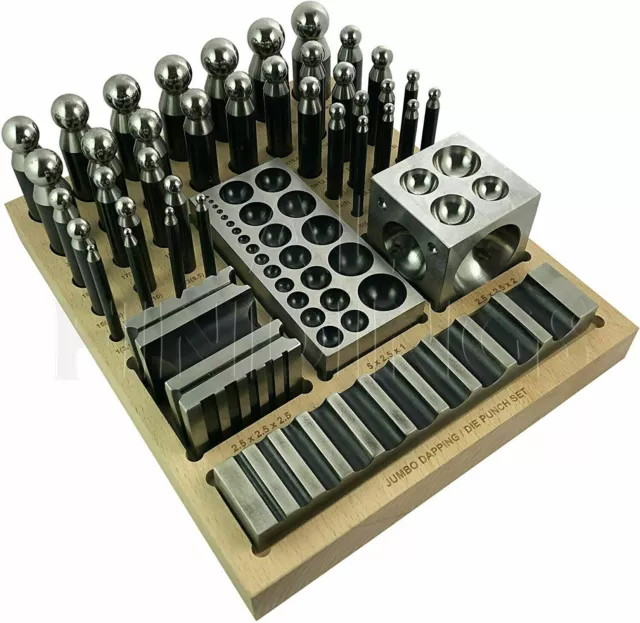 JEWELLERS TOOL 40PCs JUMBO DOMING BLOCK PUNCH SET MADE STEEL DAPPING DIEB