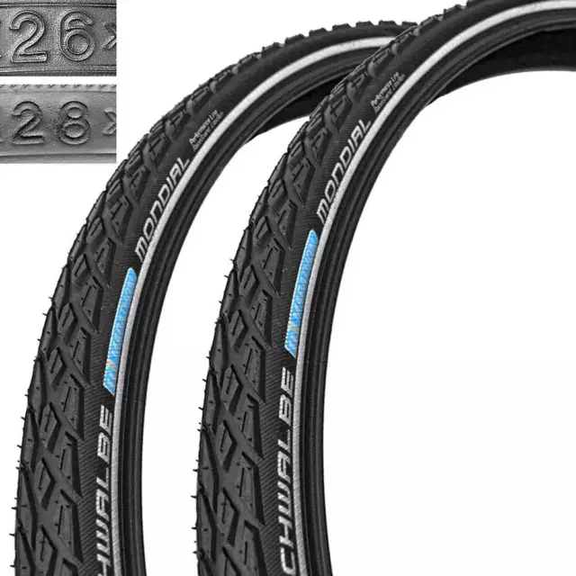 2 x Schwalbe Marathon MONDIAL 26" - 28" Trekking Cross Fahrrad Reifen 1 Paar