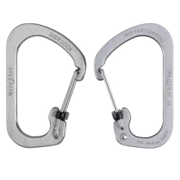 Nite Ize Slidelock Carabiner Size 3 - Stainless Steel Silver