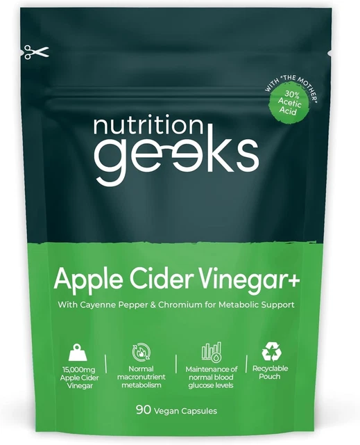 APPLE CIDER VINEGAR Capsules 15,000Mg with Mother & 30% Acetic Acid ...