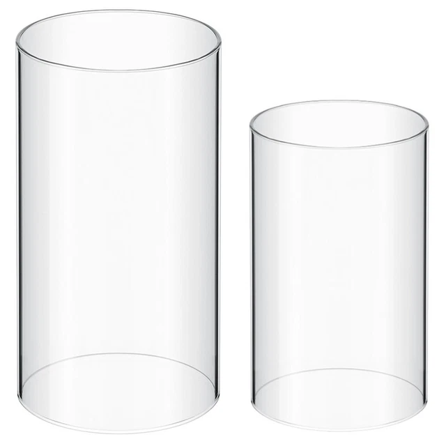 2Pcs Candle Cover Transparent glass lamp cover for Home