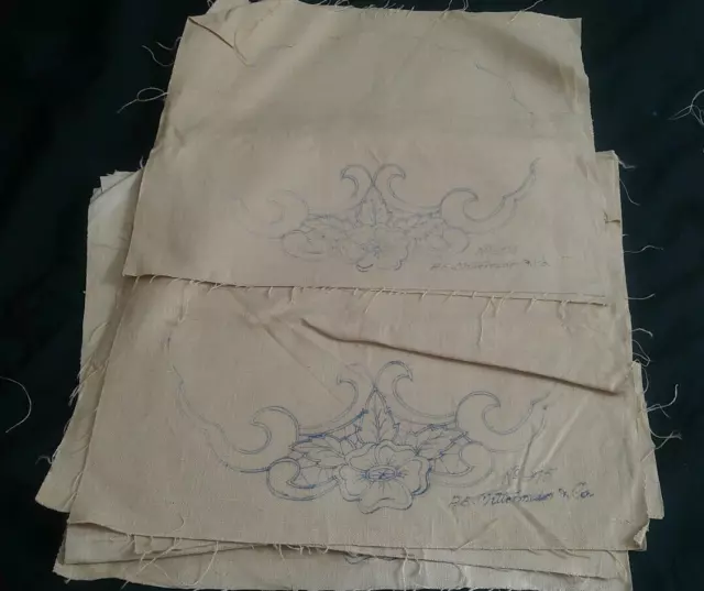 2 LB + Lot Vintage Stamped linens For Embroidery Buffet sets dresser ...