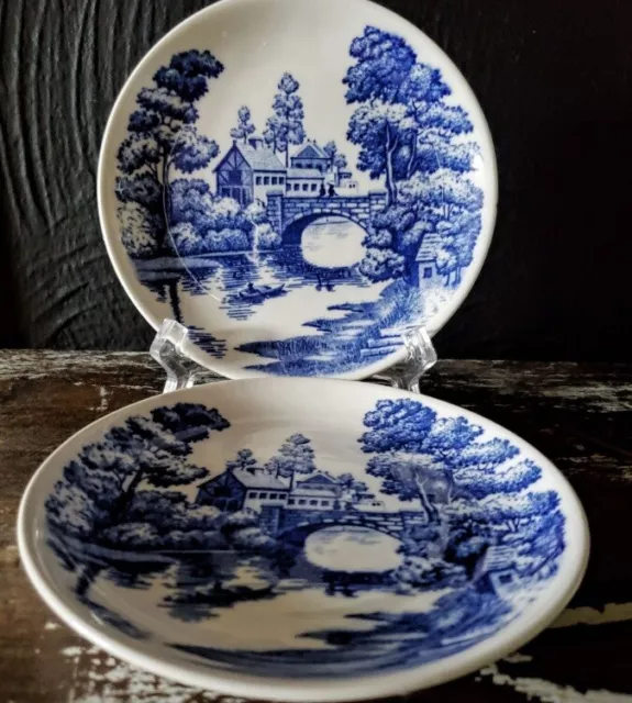 Pair of Beautiful Vintage Nasco Hand Painted Lakeview Japan Bread Plates