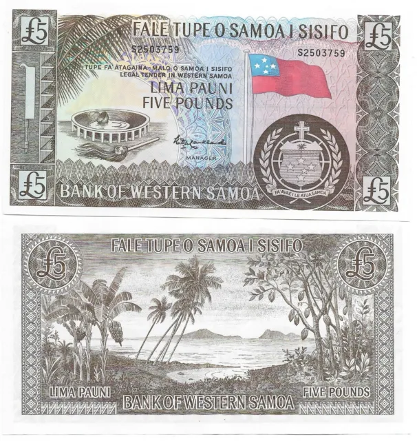 Western Samoa 5 Pounds 1963 (Reprint 2020) UNC P15-cs